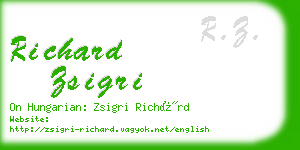 richard zsigri business card